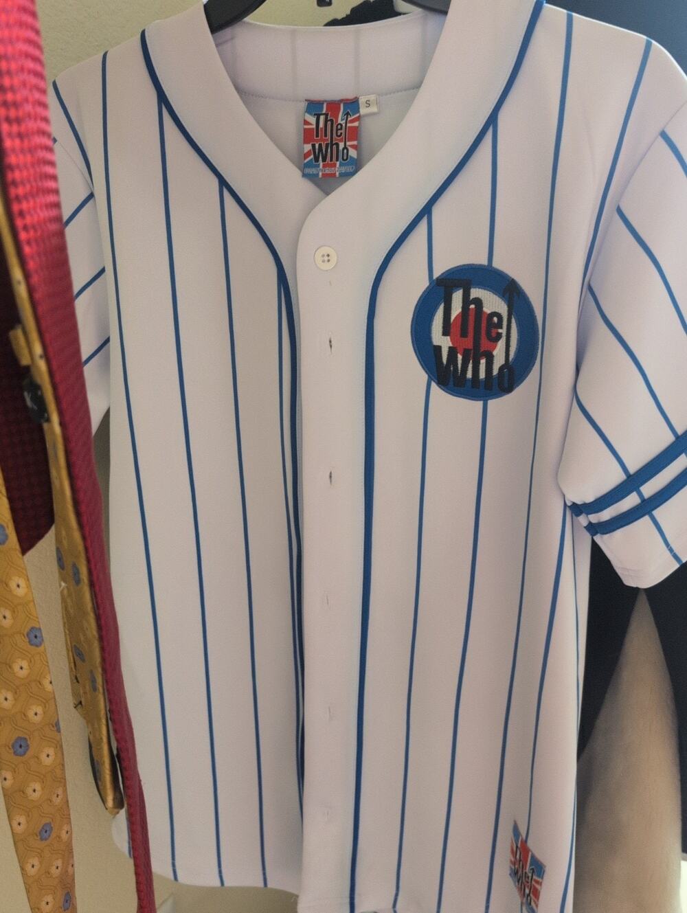 The Who Size S Moving On 19 Baseball Jersey Shirt Mens Polyester Short Sleeve